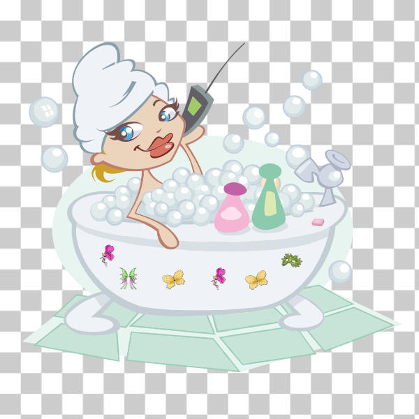 SVG Woman in bubbly bath - Nohat - Free for designer