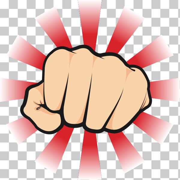 fist,hand,outline,punch,red,svg,white,freesvgorg