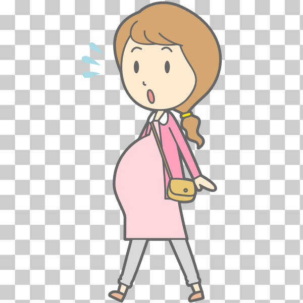 Free: SVG Outlined image of pregnant lady 