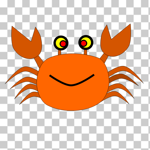 animals,cartoon,crab,kawaii,outline,outlined,smiling,wild,animals - cute,svg,freesvgorg