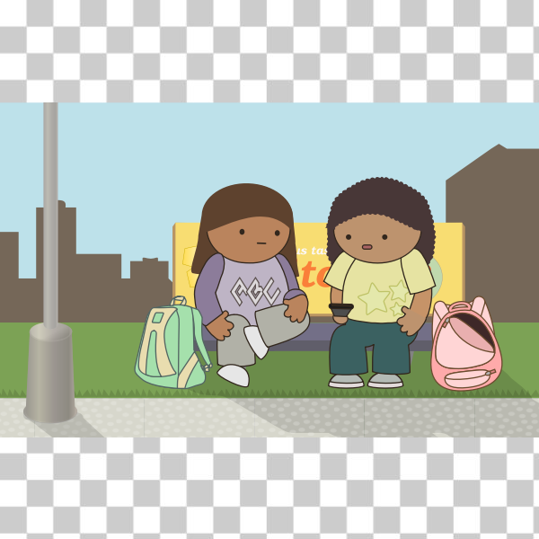 backpack,bag,cell,characters,comic,girls,grass,Comic characters,svg,freesvgorg
