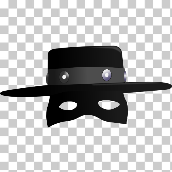 black,hat,mask,silhouette,svg,Zorro,freesvgorg