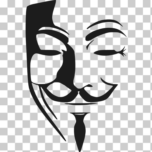 Guy Fawkes Mask Royalty Free Stock SVG Vector and Clip Art