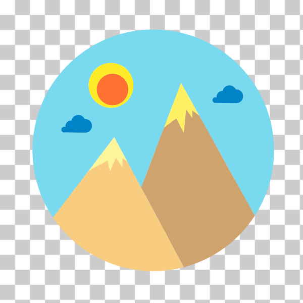 colorful,Flat Shaded,icon,landscape,mountains,openclipart,svg,freesvgorg
