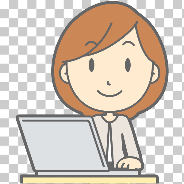 computer,desk,female,girl,lady,laptop,notebook,Comic characters,IK promotional video idea,svg,freesvgorg