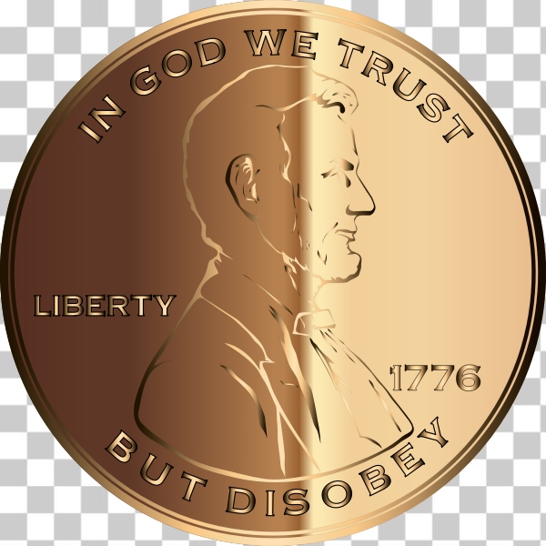 cent,coin,currency,Disobey,god,lincoln,money,svg,freesvgorg