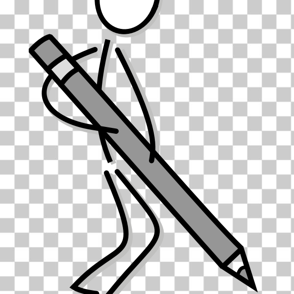 openclipart,pen,stick figure,stick person,svg,write,writing,Stick Person,freesvgorg