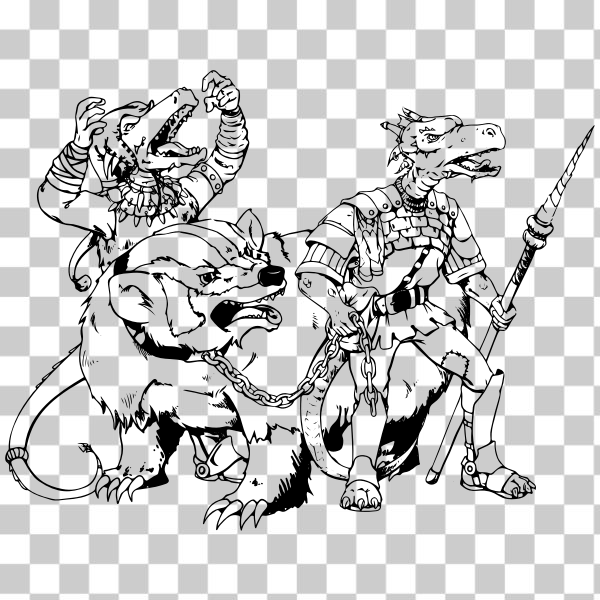 beast,creature,Dungeons And Dragons,fictional,humanoid,illustration,Kobold,D &amp; D,svg,freesvgorg