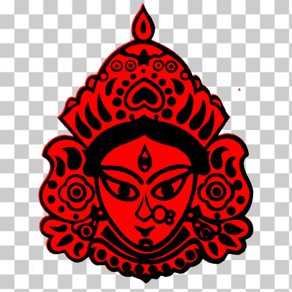 durga,goddess,hindu,mythology,openclipart,red,svg,freesvgorg