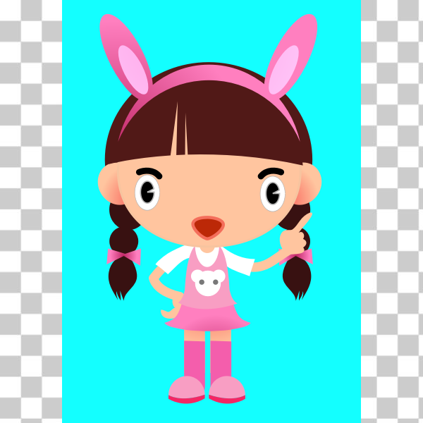 Bunny,cartoon,clip art,clipart,easter,female,girl,svg,freesvgorg