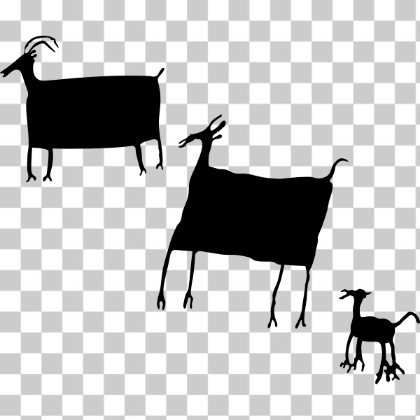 herd animals,petroglyph,svg,primitive,tail,freesvgorg,tribal,black and white,Cow-goat family,b&amp;w,rock art,Goat-antelope,ancient,B,bovine,clip-art,clipart,drawing,Goat,goats,illustration,Saint George,livestock,Utah
