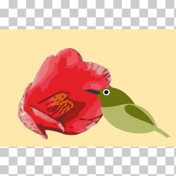 beak,bird,camellia,drawing,flower,illustration,parrot,plant,red,sketch,Lovebird,spring2015,camellia japonica,lightbluue,mejiro,svg,freesvgorg