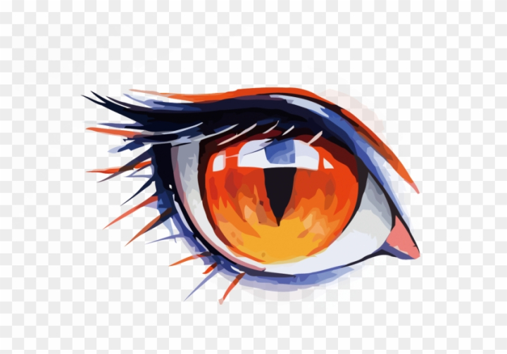 Free: Watercolor Painting Drawing Eye - Anime Wolf Eye Drawing 