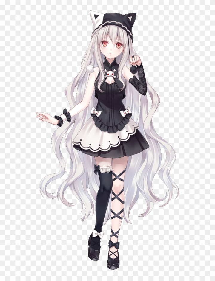 Free: Chicas Anime - Black And White Haired Anime Girl 