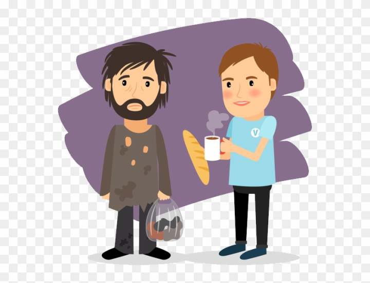 giving money to homeless clipart