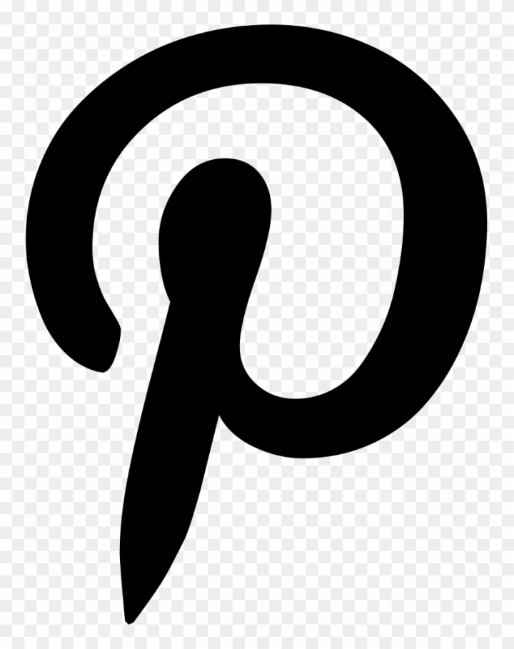 black pinterest icon png