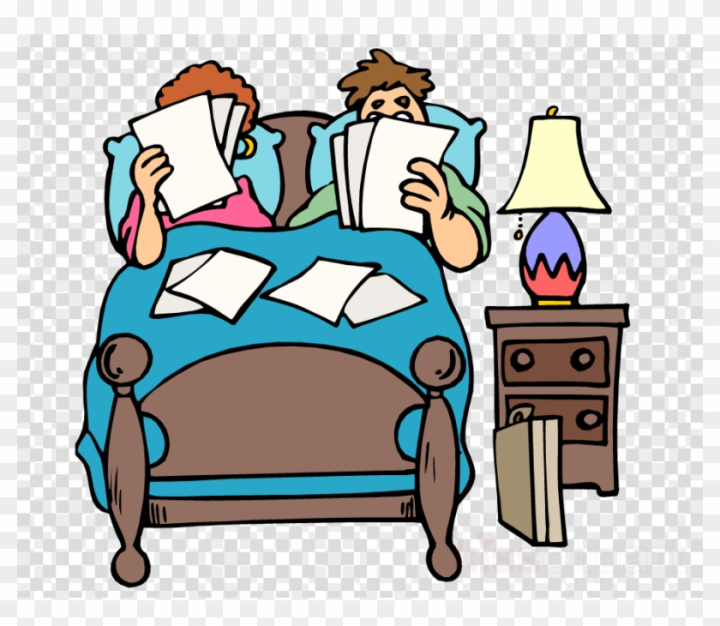 Free: Cartoon Two People In Bed 