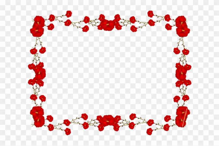 red flower border clipart