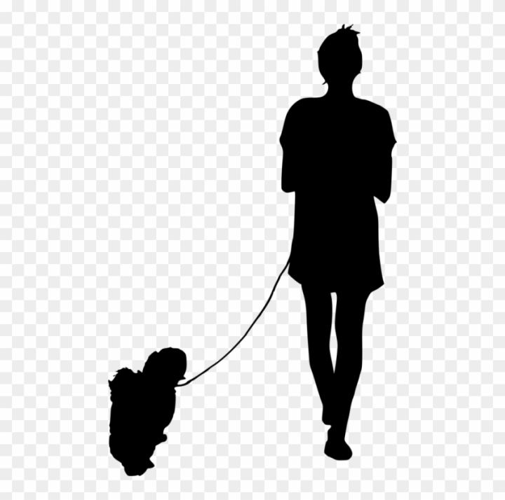 Free: Clip Art Dog Free Images Toppng - People Silhouette Walking