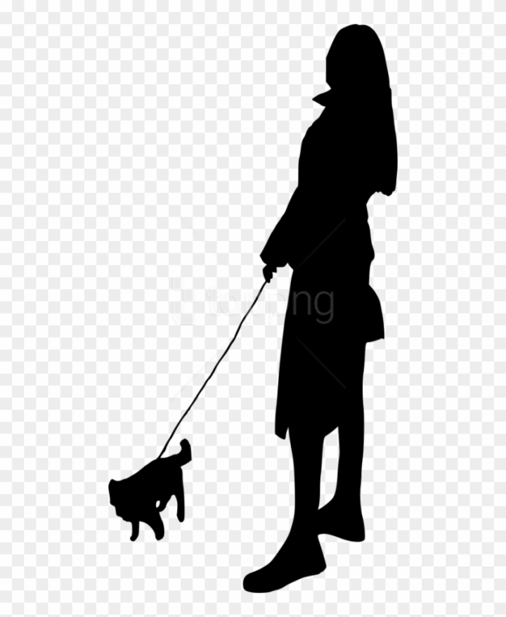 man walking dog silhouette