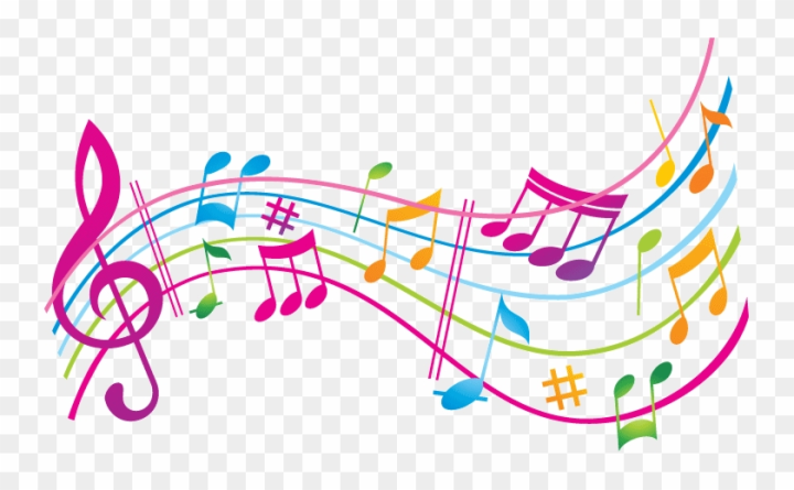 colorful music notes background