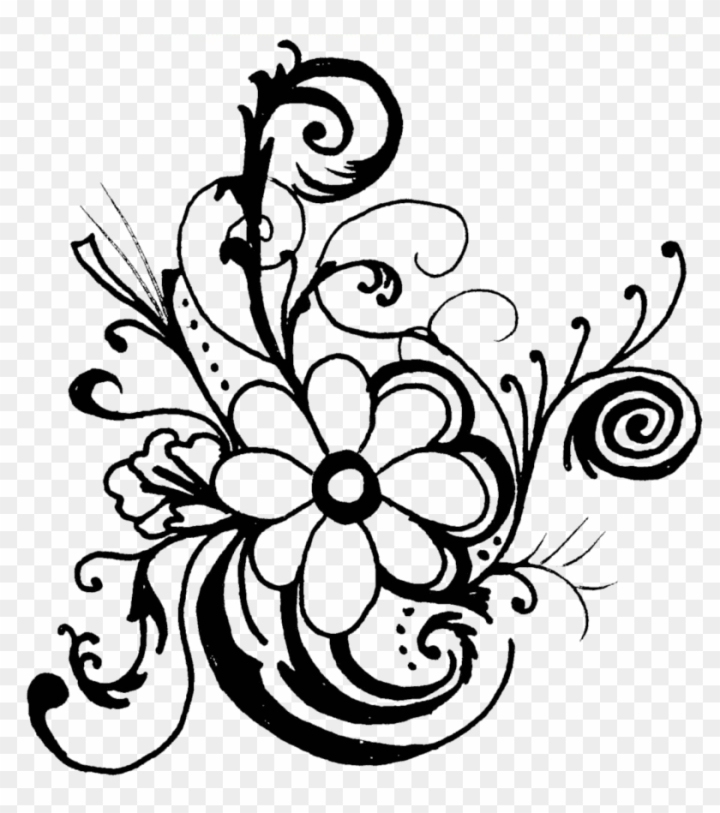 spring flowers clip art black and white borders