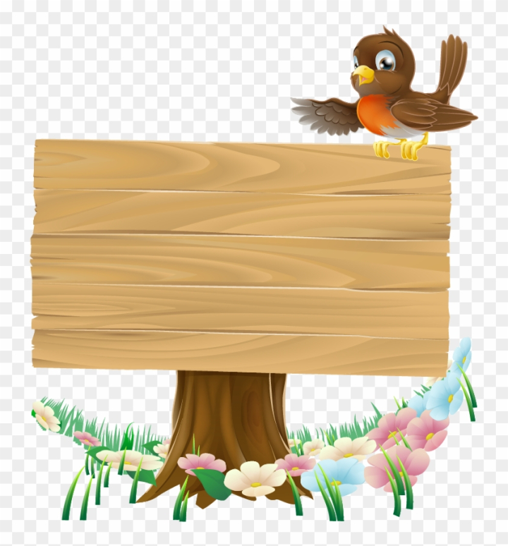 wood cartoon sign
