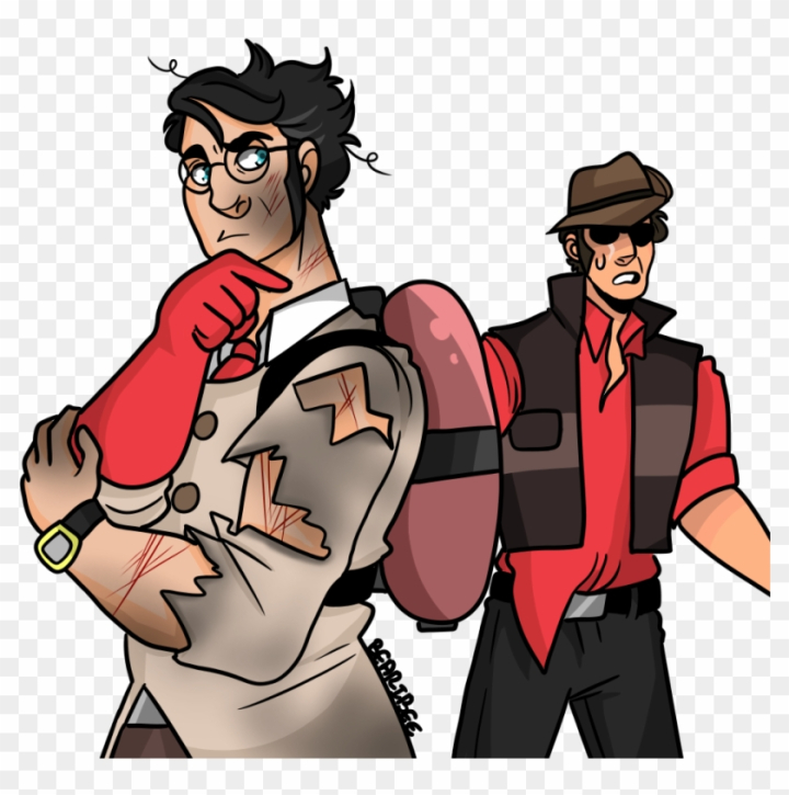 Free: Foe Yay Red Sniper And Red Medic - Cartoon 