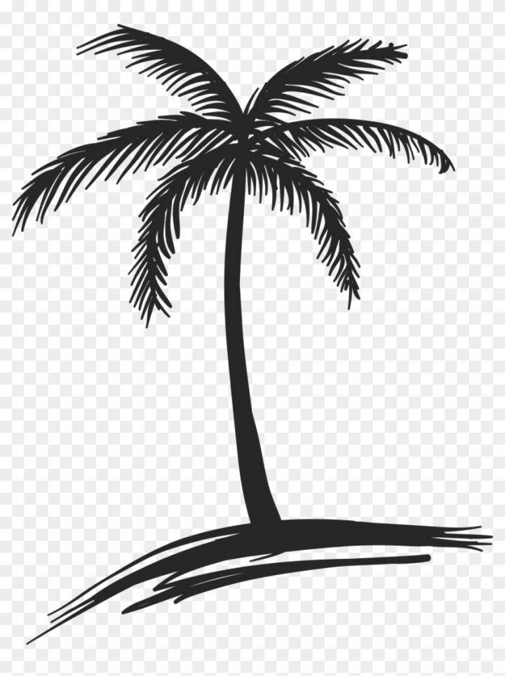 Line drawing coconut tree on island by ocean, minimalist on Craiyon-saigonsouth.com.vn