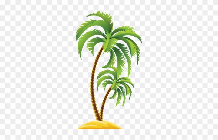Palm and coconut tree logo vector (1605616)