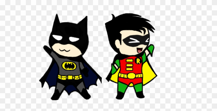 Free: Batman Clipart Chibi - Cartoon Batman And Robin 