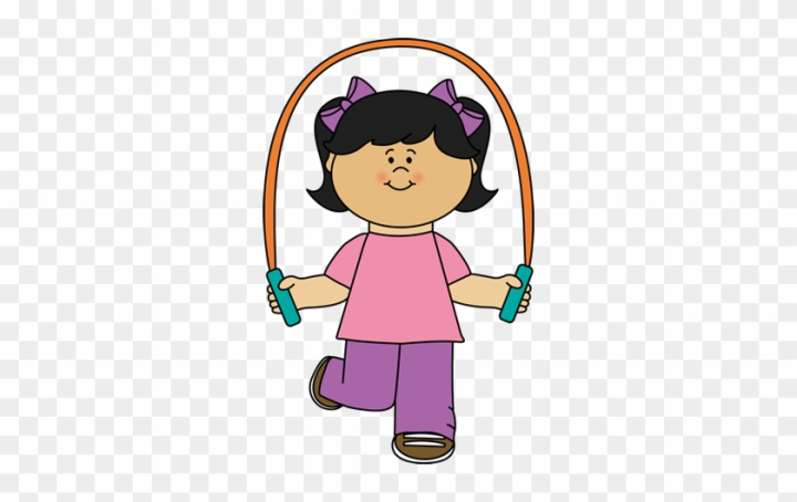 Free: Girl Playing Jump Rope Clip Art - Girl Jumping Rope Clipart