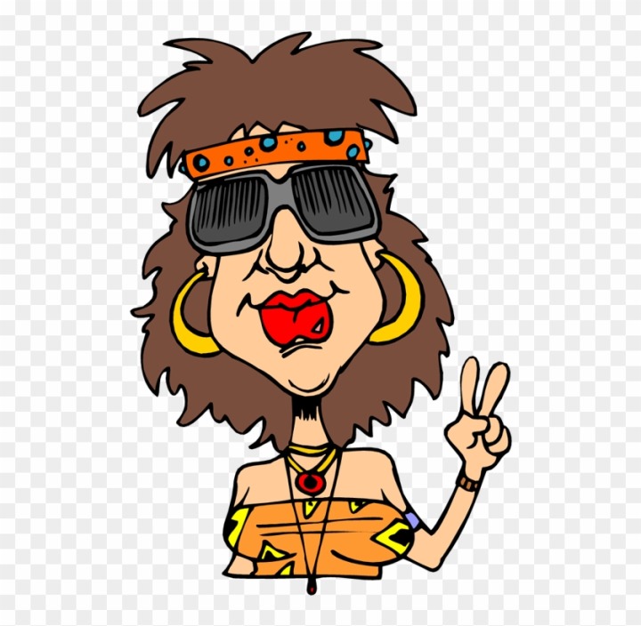 female hippie cartoon
