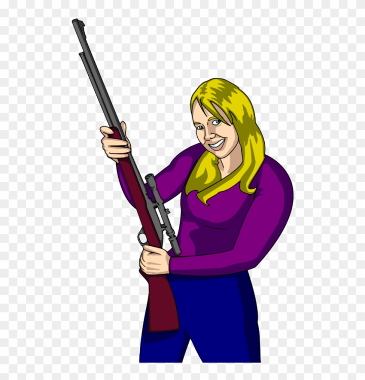 woman shooting gun clip art