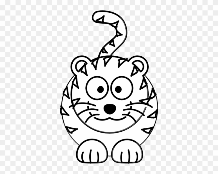 Free: Tiger Black And White Cute Tiger Black And White Clipart - Easy To Draw  Cartoon Tiger 