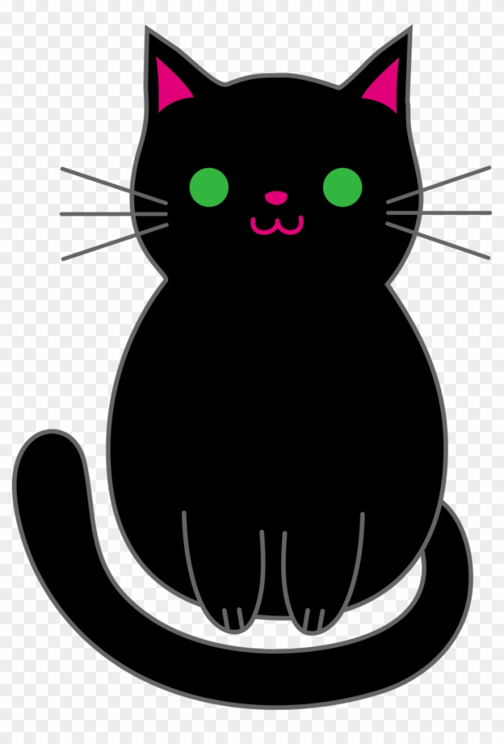 cute baby cat clipart black