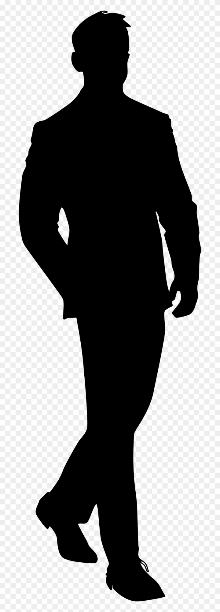 male silhouette head suit