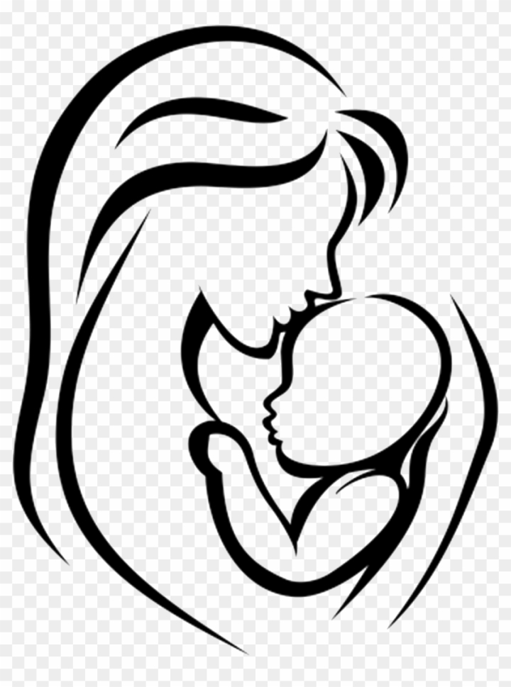 Illustration about Mother and son stylized vector silhouette, outlined  sketch of mom and child. Illustratio… | Mom drawing, Mother and baby  tattoo, Baby logo design