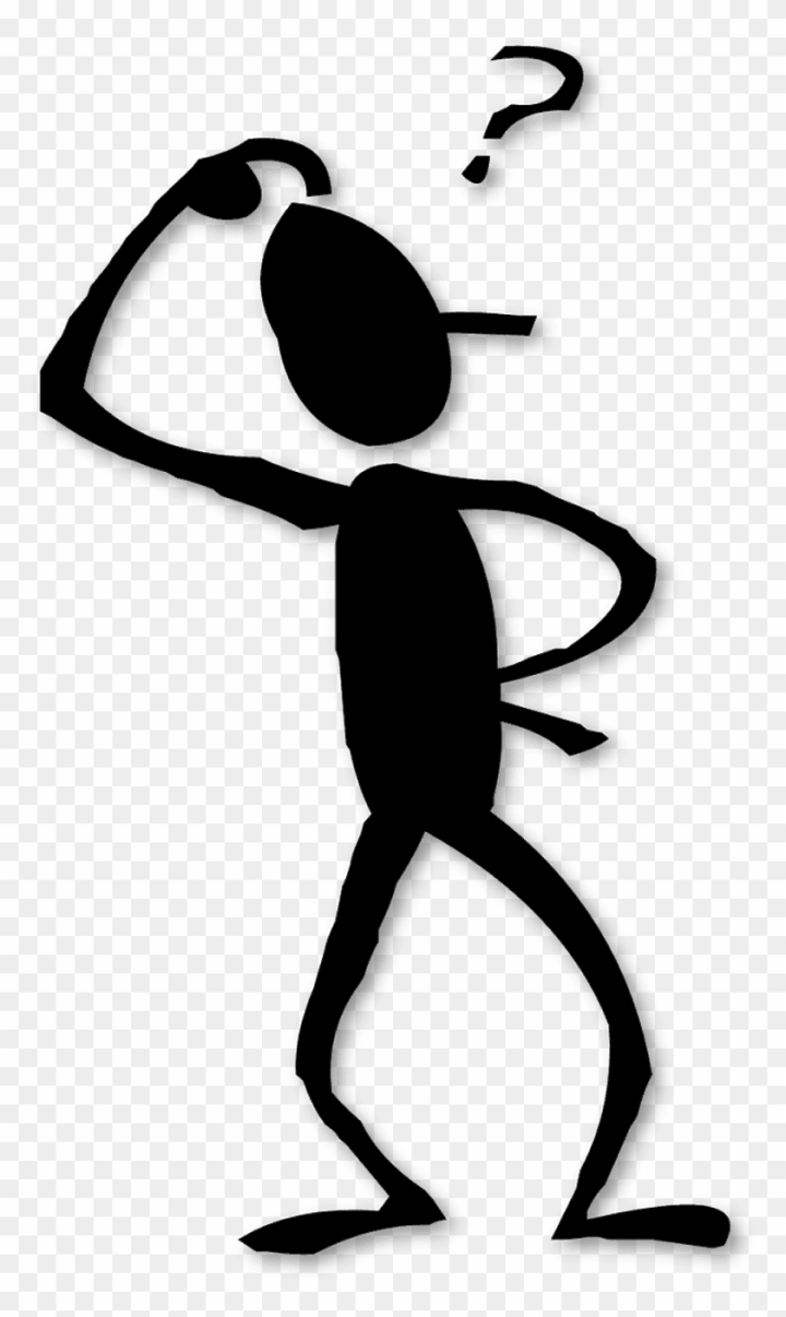 Silhouette Of A Man Thinking Stick Figure Question Mark Png Free