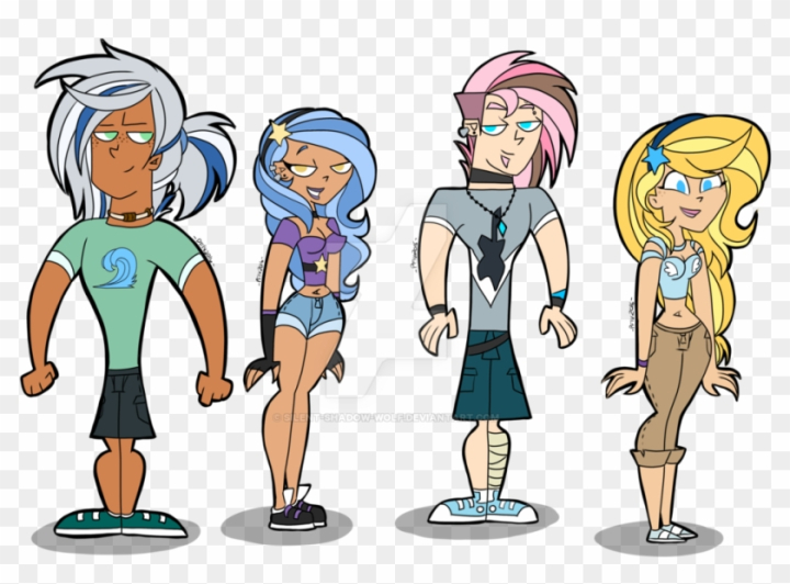 Free: Mane 4 As Total Drama Characters By Silent Shadow Wolf - Cartoon -  