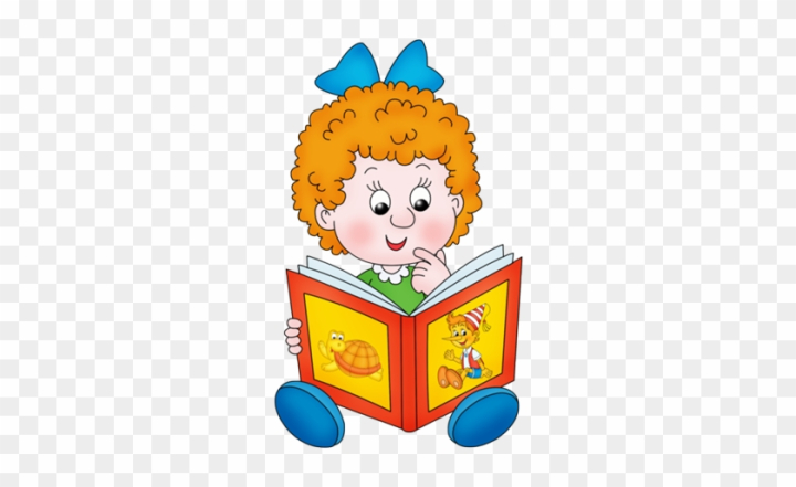Free: Дети Клипарт Png - Cartoon Girl Reading A Book 