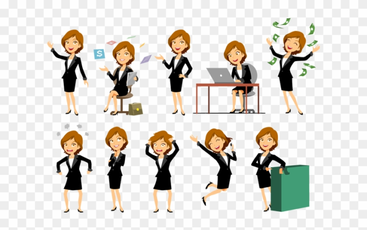 Little School Girl - Chibi Business Woman - Free Transparent PNG Clipart  Images Download