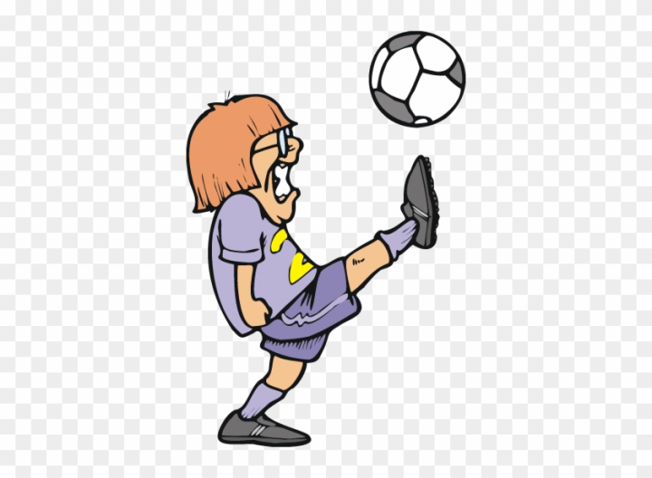 Free: Animated - Girl Kicking A Soccer Ball 