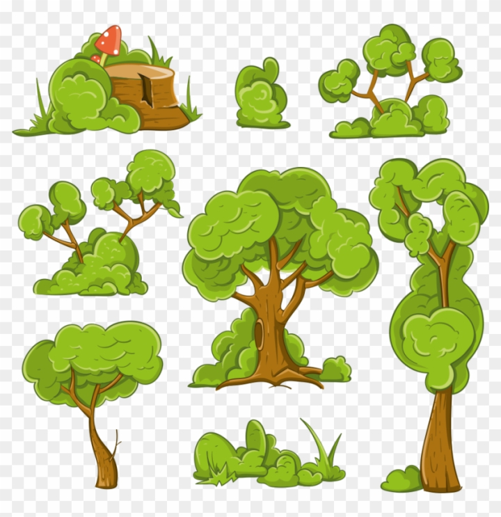 Free: Dibujos Animados Ilustración Del Árbol Arbusto - Tree Illustration -  