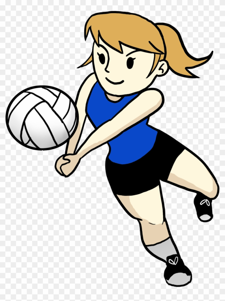 cartoon girl volleyball player