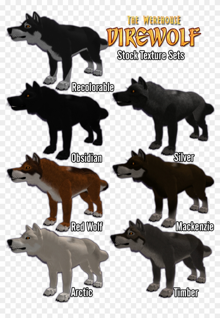 dire wolf size chart