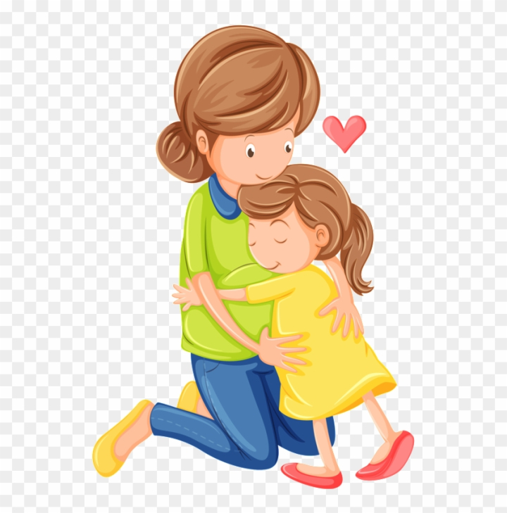 Free: Mother Child Clip Art - Mother And Daughter Cartoon 