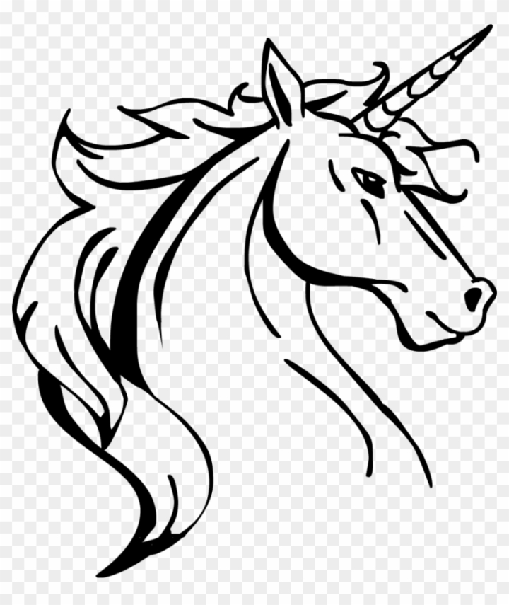 Unicorn head with flowers. Beautiful portrait of a magic horse. Drawing  coloring book for a girl, linear sketch for design. Vector doodle  illustration isolated on white background. Stock Vector by ©Antusenok  408194074