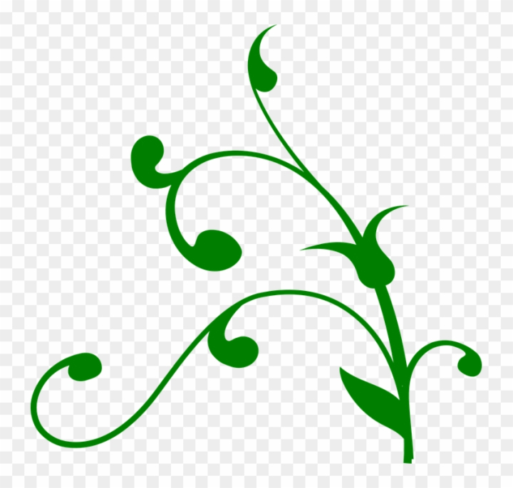 Vines Swirl Green Flowers  Great PowerPoint ClipArt for Presentations 