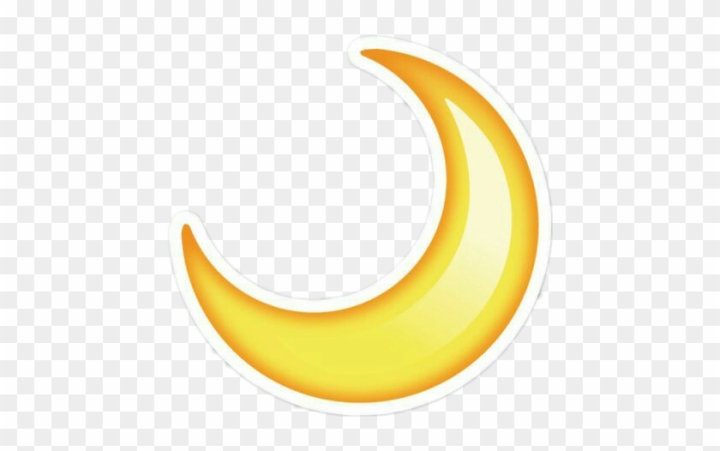 Free: Emoji Stickers Tumblr Cute Moon Yellow - Half Moon Emoji Png 